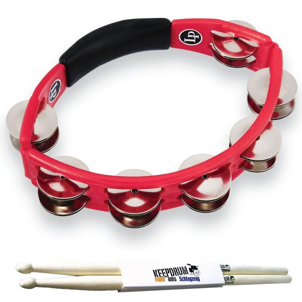 LP Latin Percussion LP151 Cyclops Tambourine mit  Schlagzeugstöcke