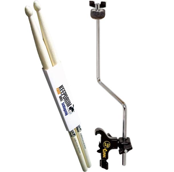 Latin Percussion LP592S-X Splash Beckenarm mit Schlagzeugstöcken