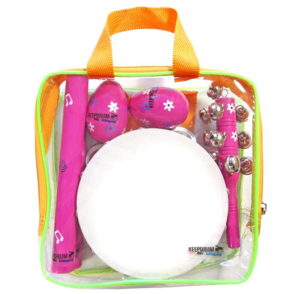 keepdrum KDLT4C Kinder Percussion-Set Pink 5 teilig