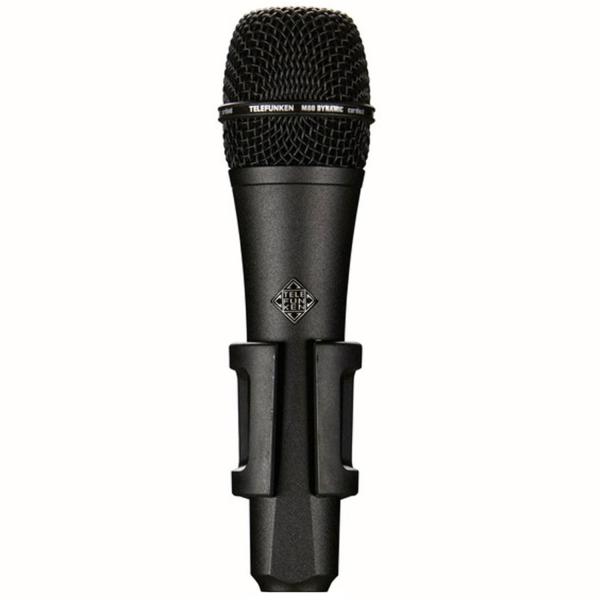 Telefunken Mikrofon M80 schwarz mit Mikrofonständer gerade