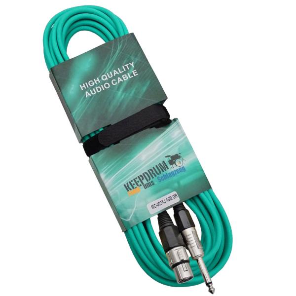 keepdrum MC003XJ 10m Mikrofonkabel Grün Klinke-XLR