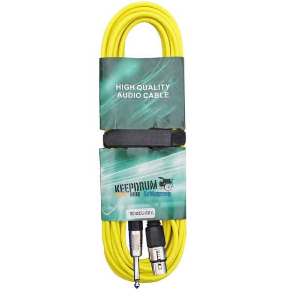 keepdrum MC003XJ 10m Mikrofonkabel Gelb Klinke-XLR