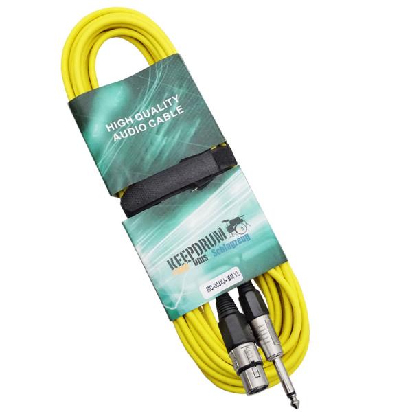 keepdrum MC003XJ 6m Mikrofonkabel Gelb Klinke-XLR