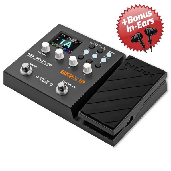 NUX Multi-Effektgerät MG-300 MKII für E-Gitarre + Bonus In-Ear Kopfhörer