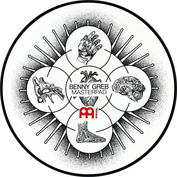 Meinl Übungspad Benny Greb 12 mit Schlagzeugstöcken