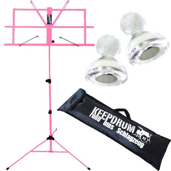 keepdrum MUS2PK Notenständer Pink mit 10 Magnete