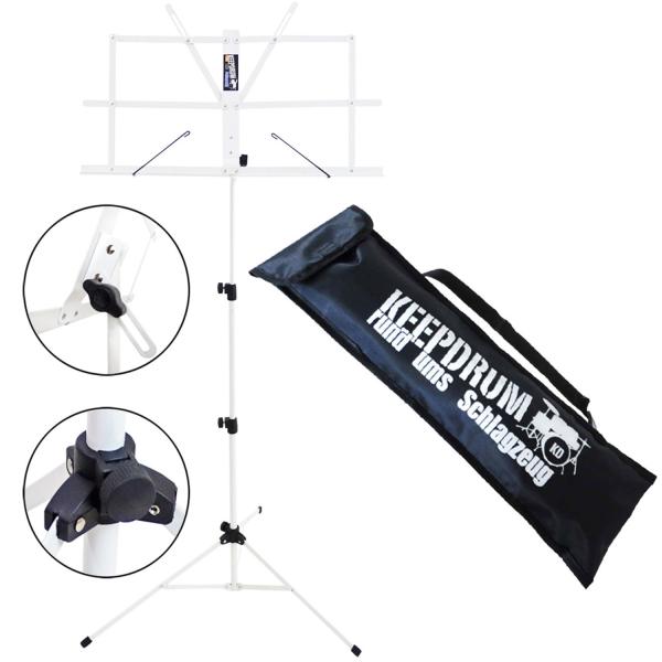 keepdrum MUS2WH Notenständer Weiss mit 10 Magnete