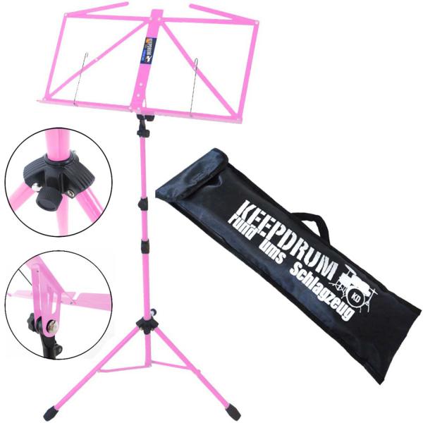 keepdrum MUS3PK Notenständer Pink mit Leuchte