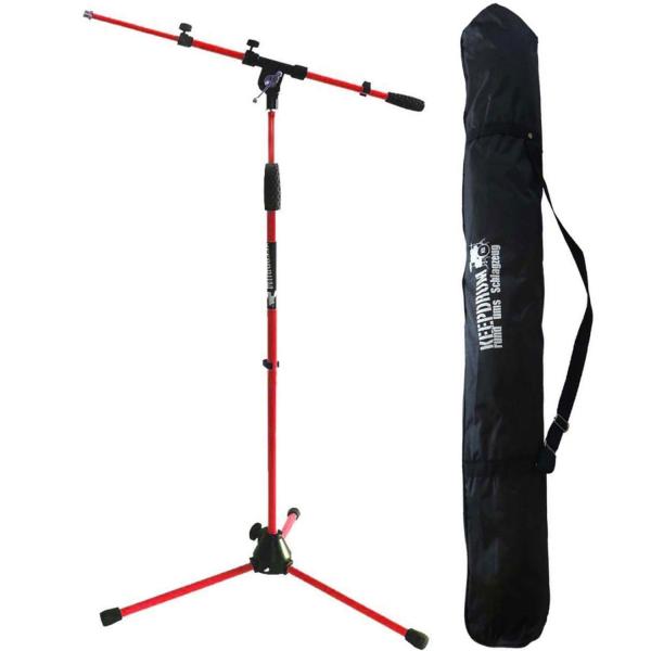 keepdrum MS106 RD Rot Mikrofonständer mit Tasche