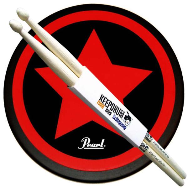 Pearl PDR-08SP Übungspad Star mit Schlagzeugstöcken