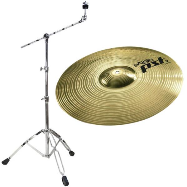Paiste PST3 18 Crash-Ride mit Galgen-Beckenständer