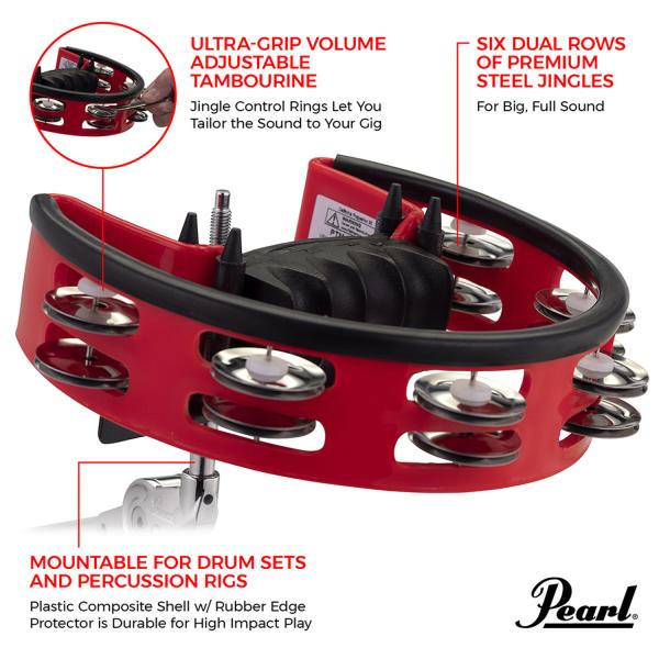 Pearl PTM-50 BHR Tambourine mit Halterung