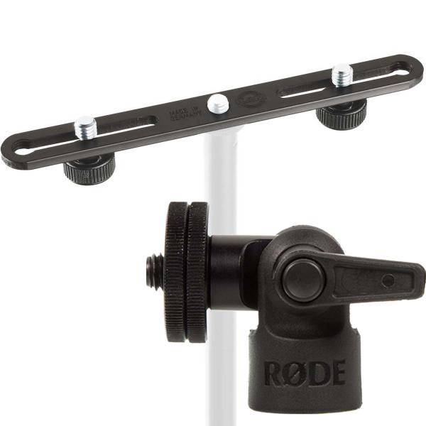 K&M 23550 Stereo Bar mit Rode Pivot Adapter