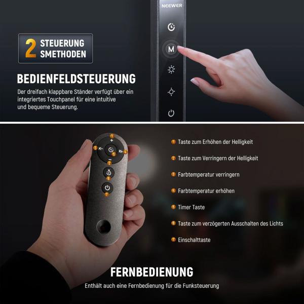 Neewer Ringlicht R18 LED-Leuchte mit Tischhalterung und Tuch