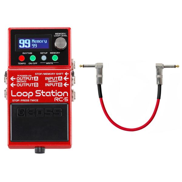 Boss RC-5 Looper mit Patchkabel Rot 30cm