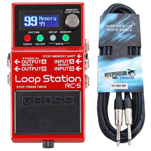 Boss RC-5 Looper Pedal mit Gitarrenkabel