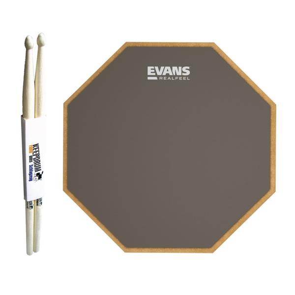 Evans RF-12G Practice-Pad Übungspad 12 mit Schlagzeugstöcken 5A