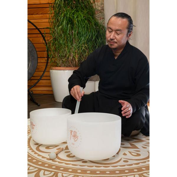 Meinl Sonic Energy Quarz-Klangschalen Set Yin Yang mit Tuch