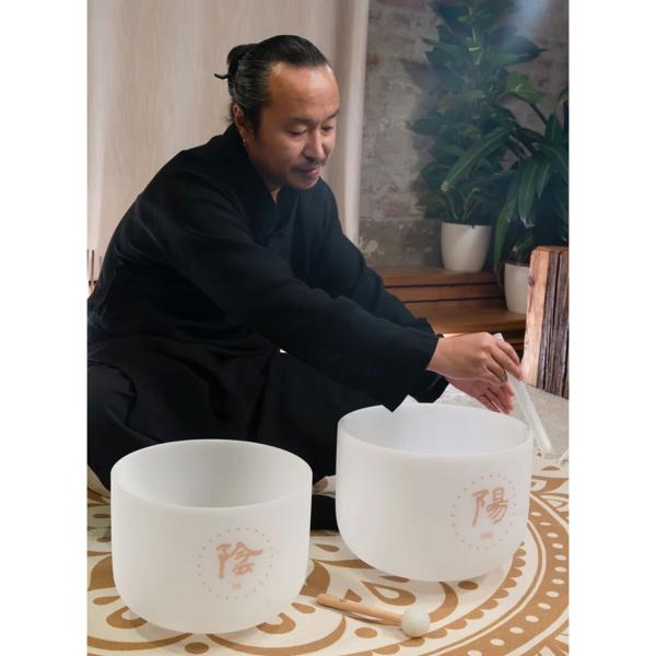 Meinl Sonic Energy Quarz-Klangschalen Set Yin Yang mit Stimmgabel