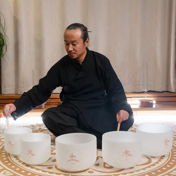 Meinl Sonic Energy Quarz-Klangschalen Set 5-Elemente mit Stimmgabel