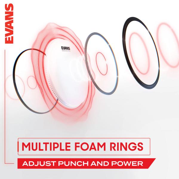 Evans BD20EMAD Clear Emad Bassdrum Fell 20
