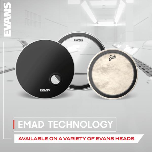 Evans BD22EMAD Clear Emad Bassdrum Fell 22