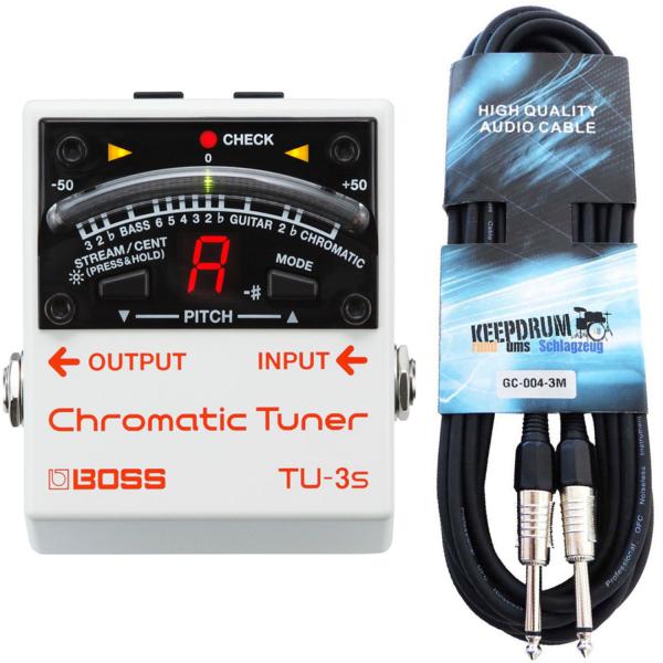 Boss Stimmgerät TU-3S mit Gitarrenkabel 3m
