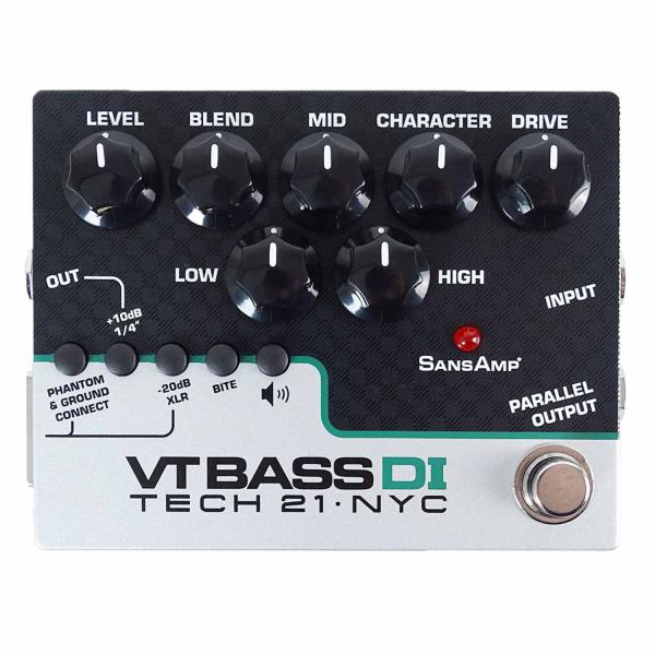 Tech21 SansAmp Character VT Bass DI Preamp Pedal mit Kabel