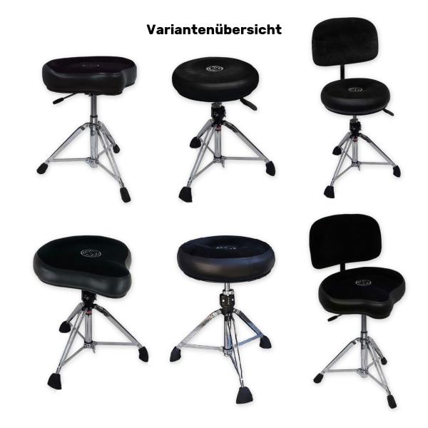 Roc-n-Soc Gaslift-Schlagzeughocker Sattel mit Lehne Schwarz