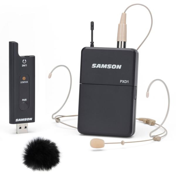 Samson Drahtlos-System XPD2 Headset-Mikrofon mit Windschutz