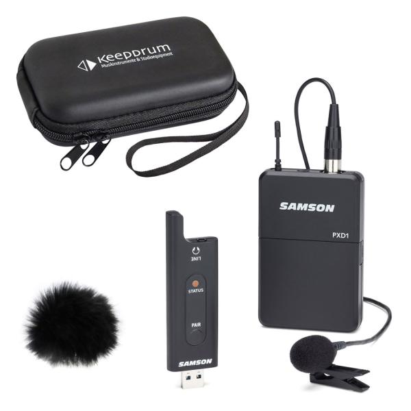 Samson Drahtlos-System XPD2 Lavalier-Mikrofon mit Windschutz und Case