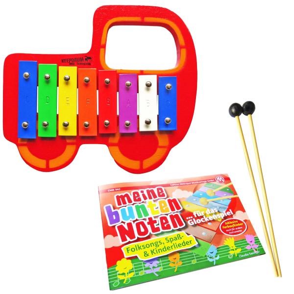 keepdrum Glockenspiel Auto mit Noten