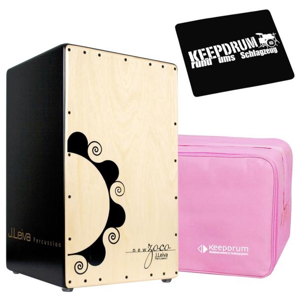 J.Leiva Percussion Zoco Cajon mit Tasche Pink mit Pad