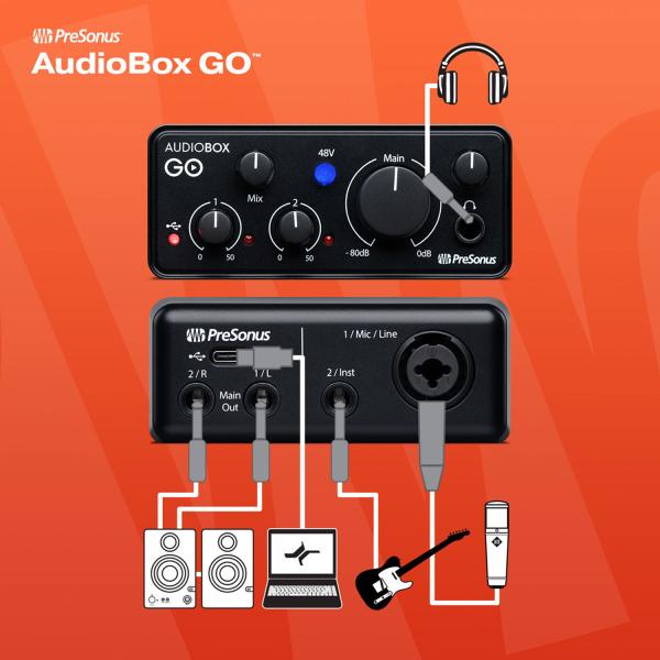 Presonus Audiobox GO USB-Interface mit Kopfhörer