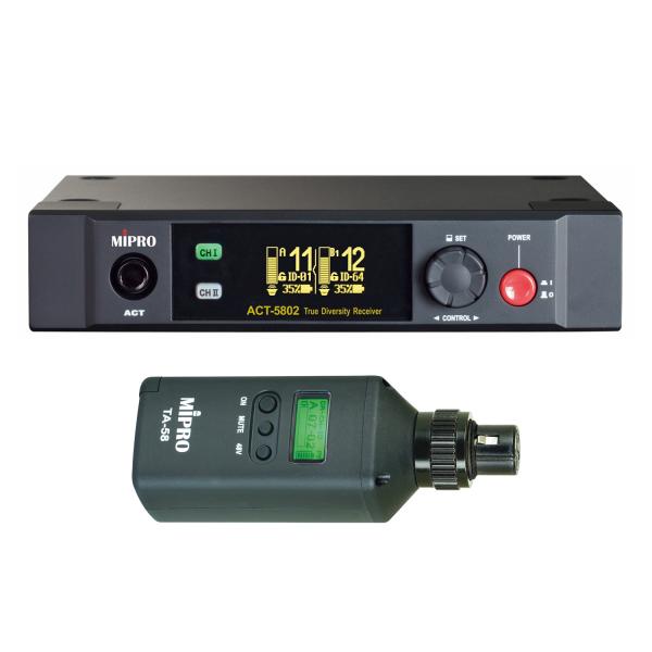 Mipro ACT-5802 2-Kanal-Empfänger mit TA-58 Stecksender