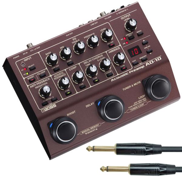 Boss AD-10 Effektgerät für Akustik-Gitarre mit Kabel