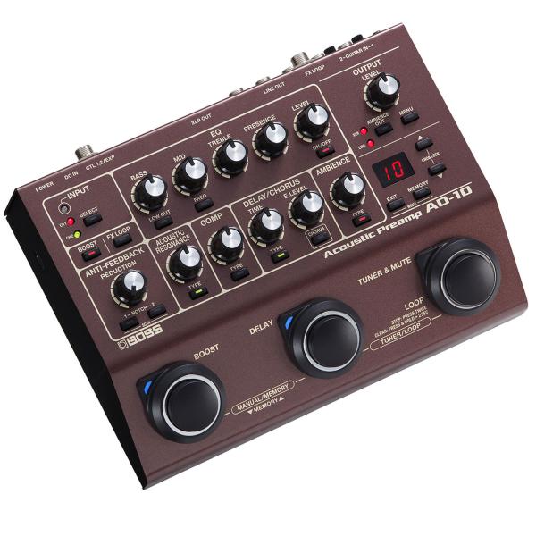 Boss AD-10 Effektgerät für Akustik-Gitarre mit Kabel