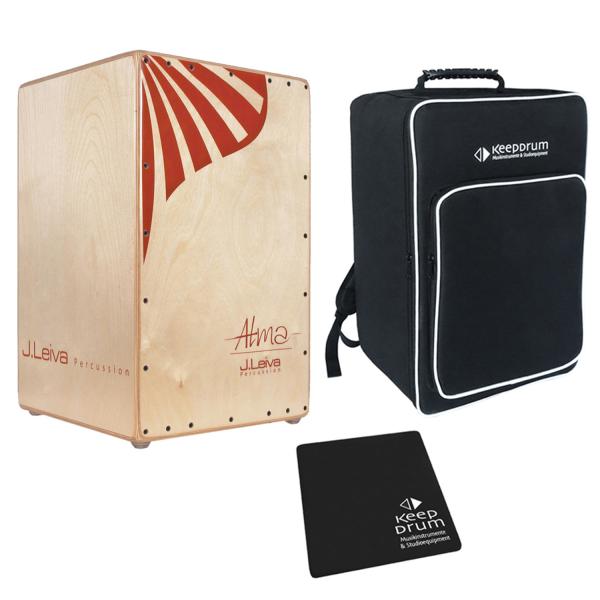 J.Leiva Alma Red Cajon mit keepdrum Tasche und Pad