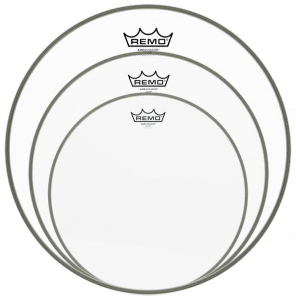 Remo Ambassador Clear 12 13 16 Tom Fell Set Pack