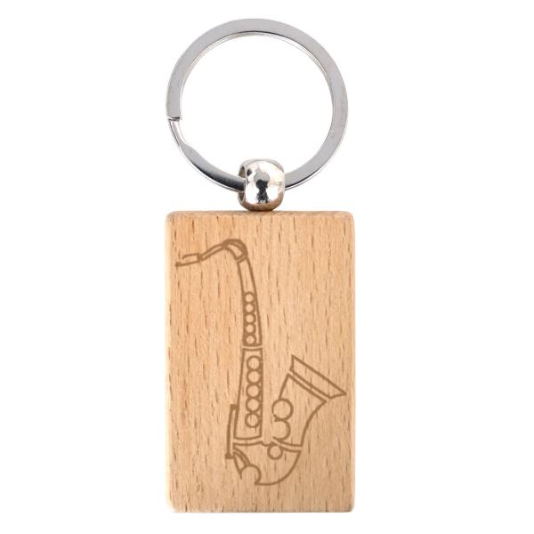keepdrum Schlüsselanhänger Rechteck mit Saxofon Motiv