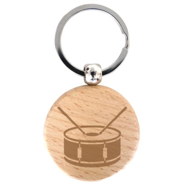 keepdrum Schlüsselanhänger Rund mit Snare Motiv