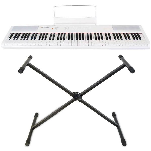 Artesia Performer Stage-Piano Weiss mit Keyboard-Ständer