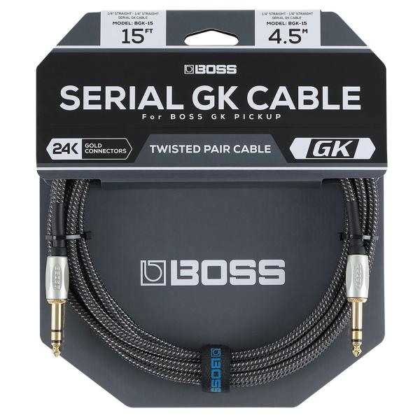 Boss GK-5B Basstonabnehmer für Synthesizer-Effektgeräte mit BGK-15 Serial GK-Kabel und Tuch