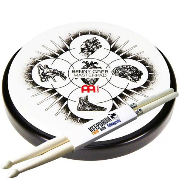 Meinl Practice Pad Benny Greb 6 Zoll mit Drumsticks 1 Paar