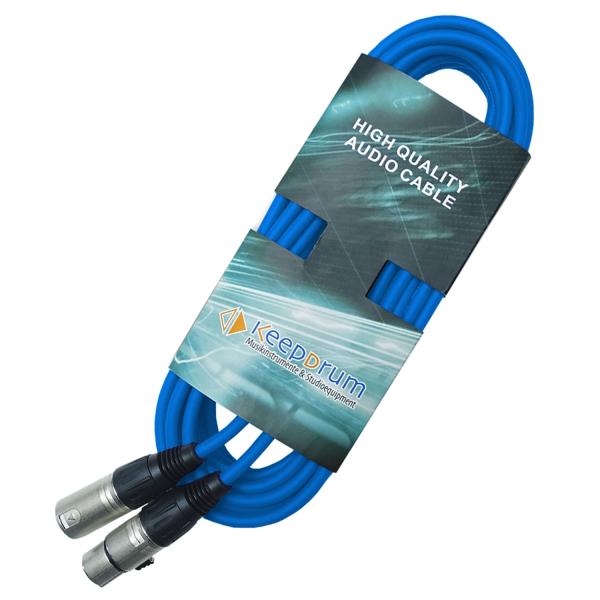 keepdrum DMX Kabel Set Rot Blau Schwarz 10m