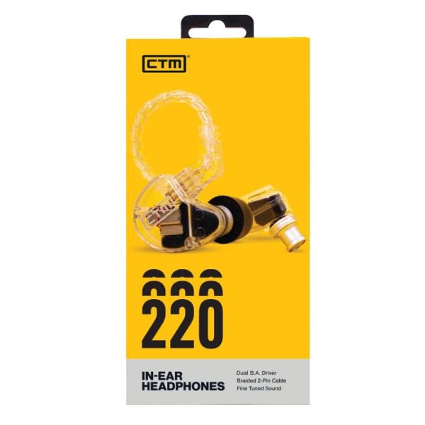 CTM CE220 In Ear Monitor-Kopfhörer Clear mit Tuch