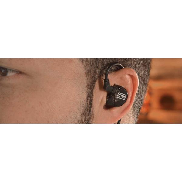 CTM CE220 In Ear Monitor-Kopfhörer Grau mit Tuch