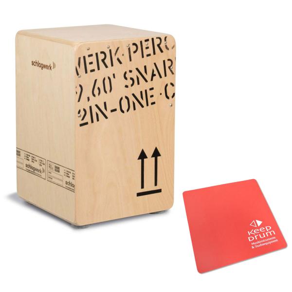 Schlagwerk CP403 Natur Cajon mit Sitzpad Rot