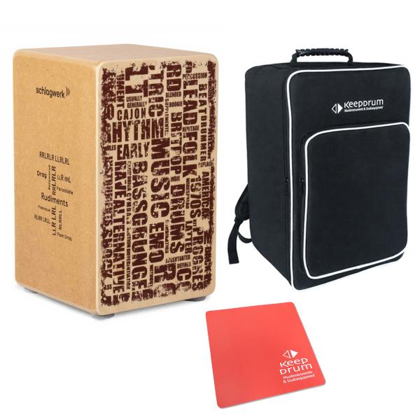Schlagwerk CP85 Cajon mit Sitzpad rot und Tasche