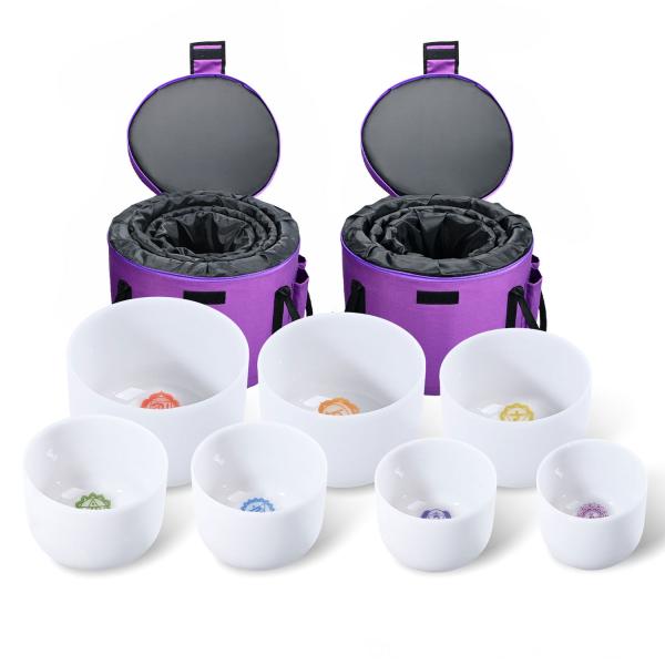 keepdrum Klangschalen-Set Chakra Set Color 6-12 Zoll mit Zubehör